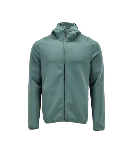 Mens Customised Hooded Fleece Jacket Light Forest Green Mascot