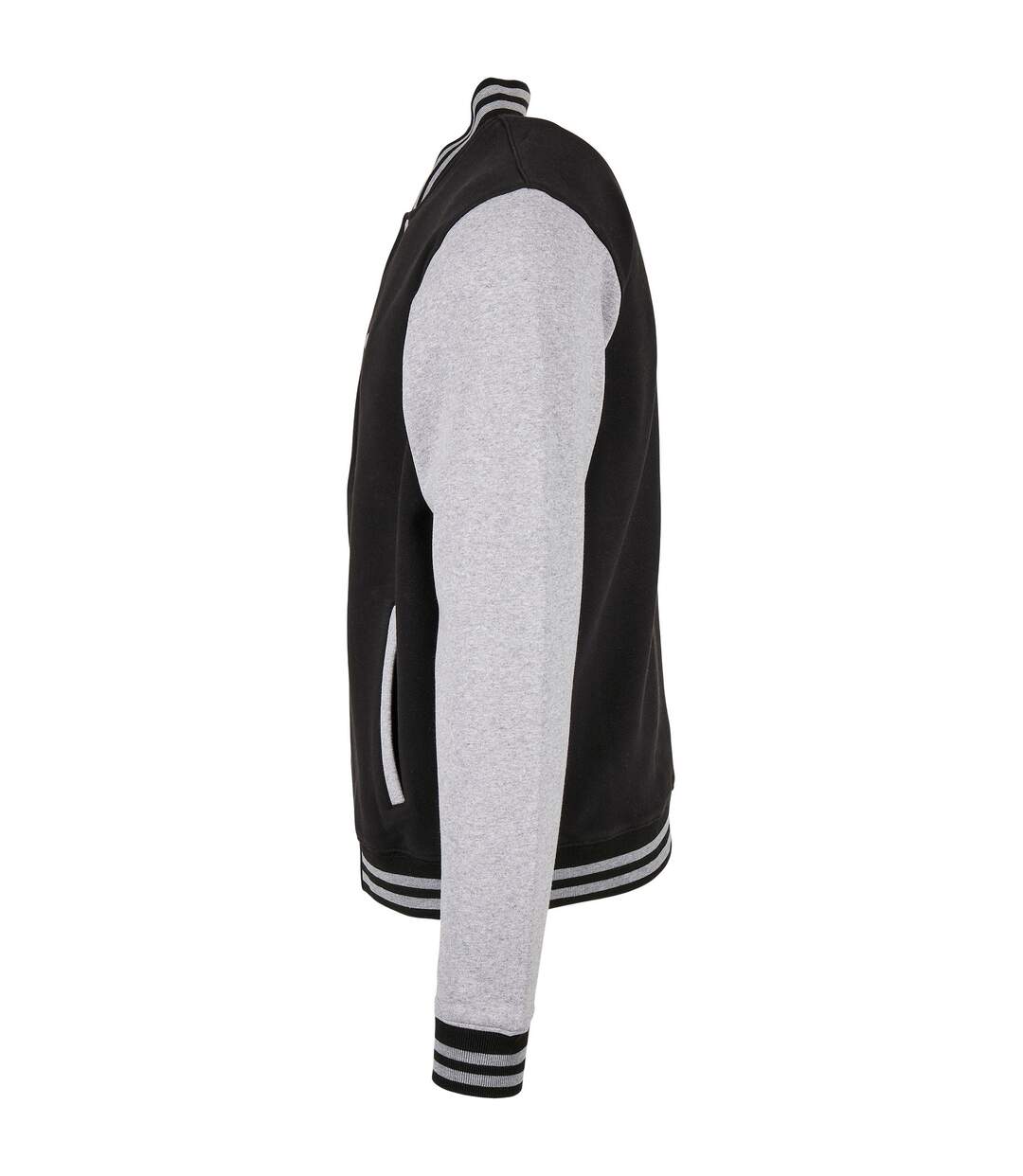Blouson D'université Basic Homme Noir Gris Chiné Build Your Brand-4
