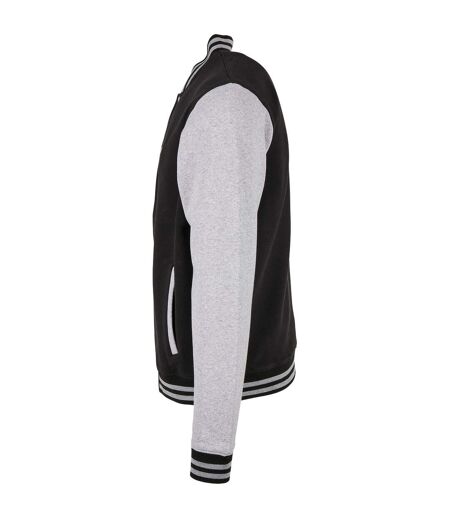 Blouson D'université Basic Homme Noir Gris Chiné Build Your Brand
