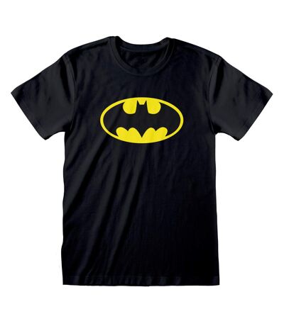 Batman Unisex Adult Logo T-Shirt (Black/Yellow) - UTHE146