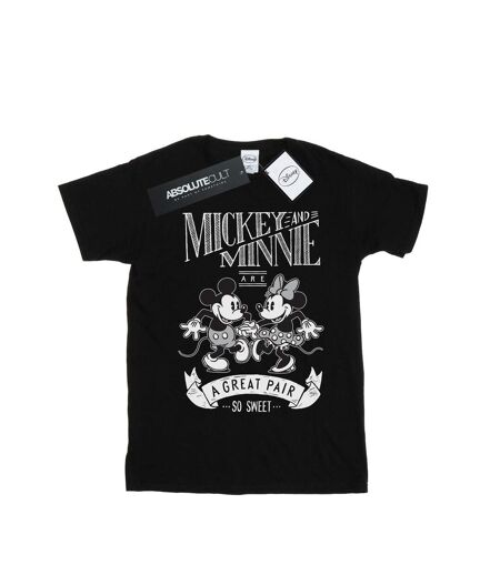 Disney Femme/Les femmes Mickey et Minnie Mouse Great Pair T-Shirt Boyfriend en coton (Noir) - UTBI50646