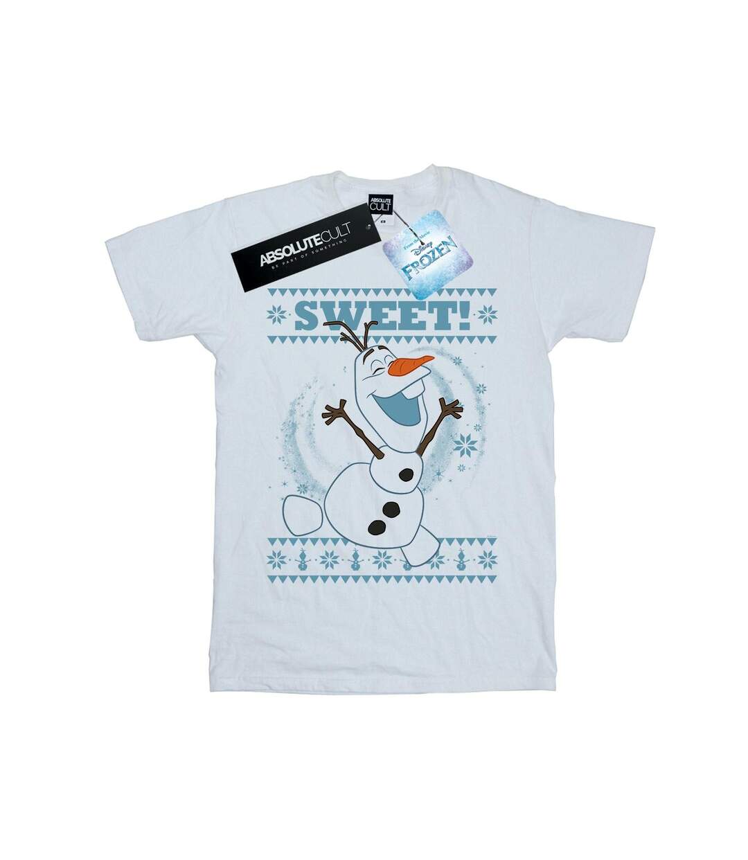Disney Womens/Ladies Frozen Olaf Sweet Christmas Cotton Boyfriend T-Shirt (Blanc) - UTBI24925-1