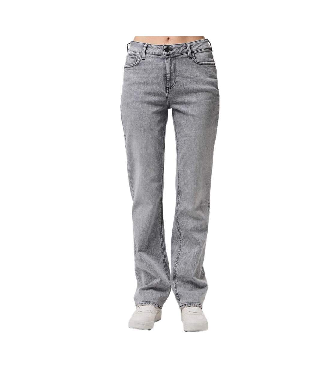 Jean droit gris femme pieces kellys-1