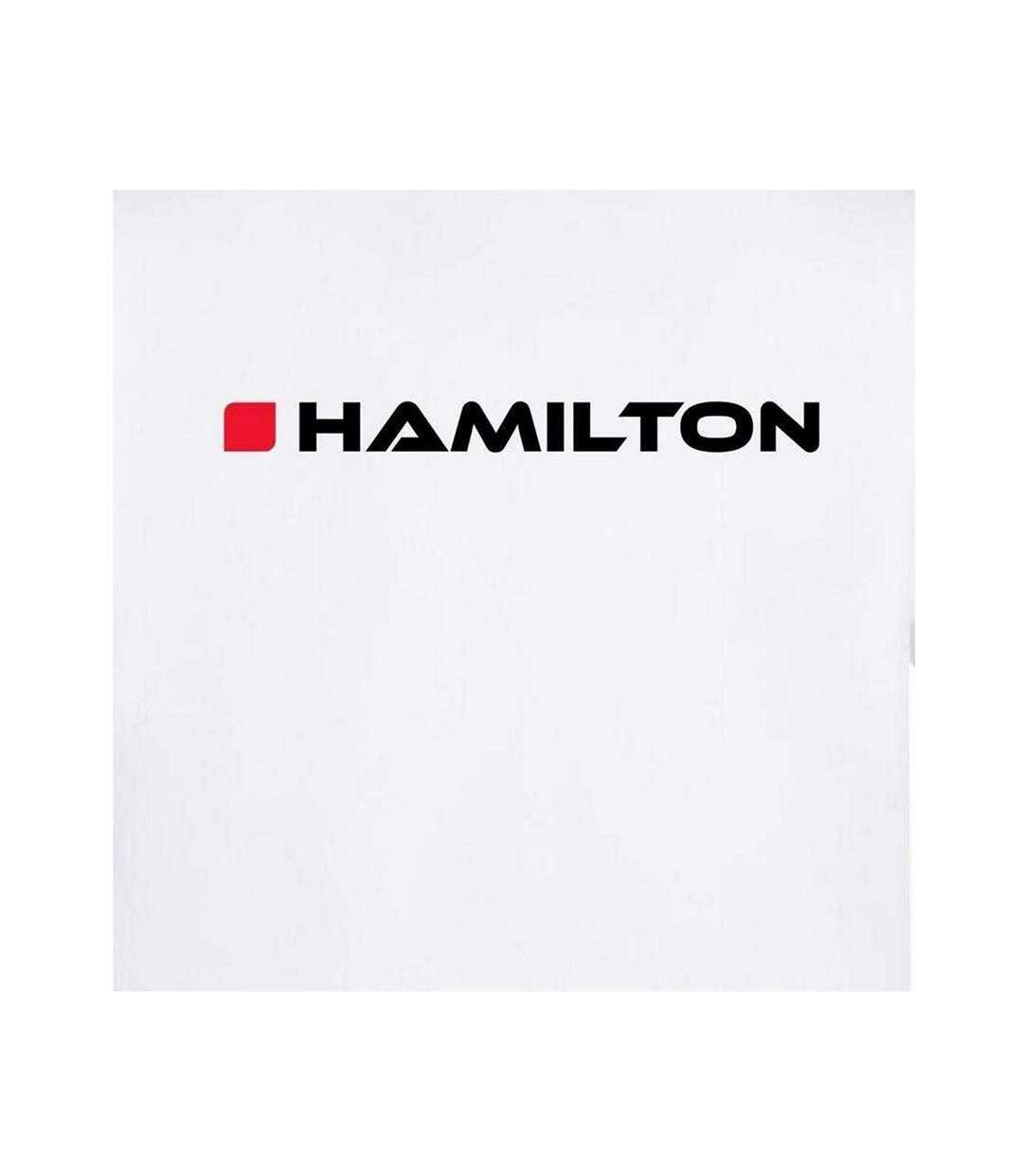 T-shirt Motif/style Formule 1  Homme Blanc Hamilton-3