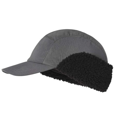 Men's Grey Sherpa-Lined Cap