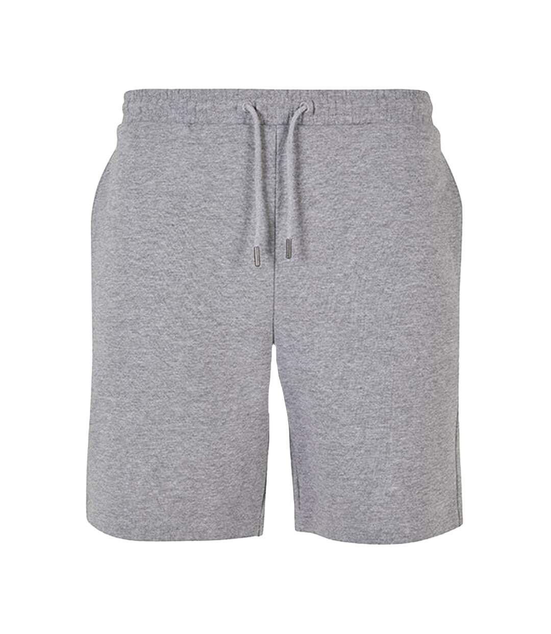 Short De Survêtement Ultra Lourd Pour Hommes Gris Chiné Build Your Brand-1