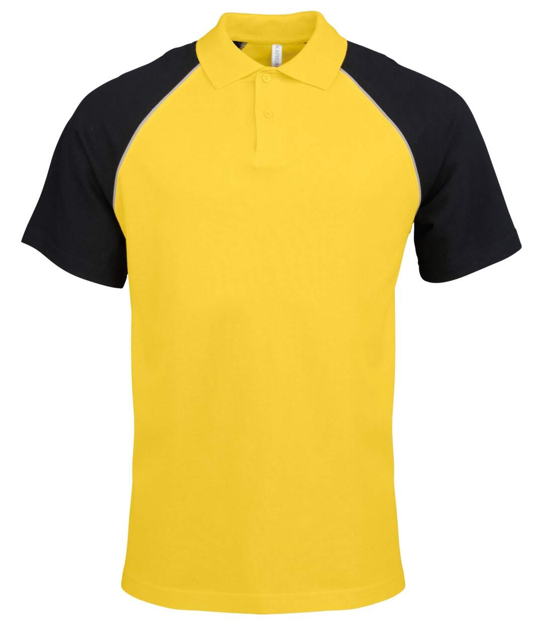 Polo bicolore baseball homme - K226 - jaune - noir - manches courtes