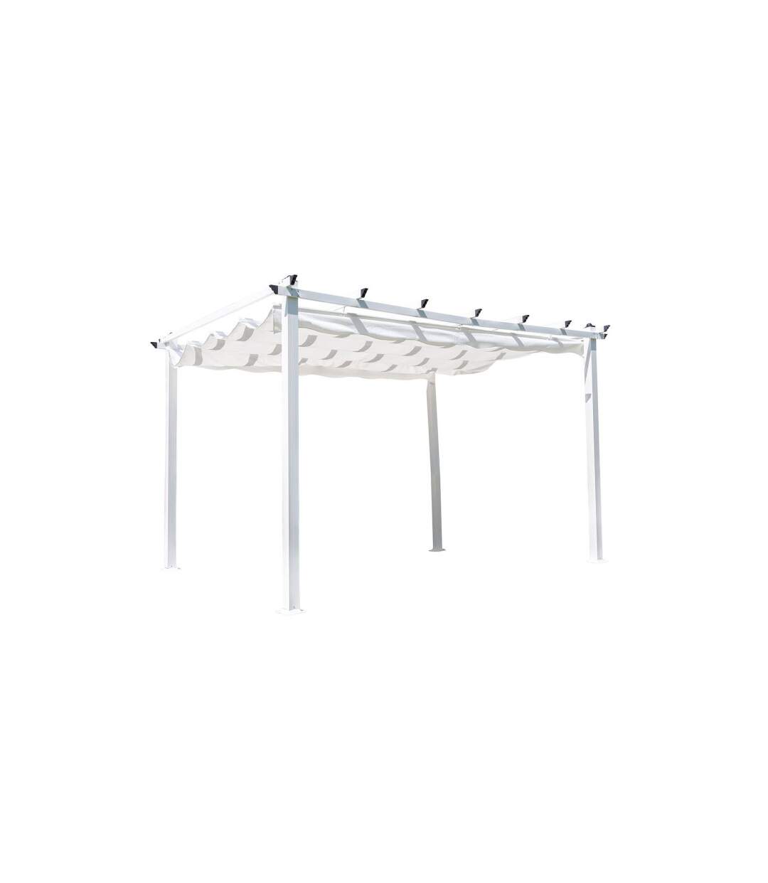 Pergola Avec Toit Lazio 395cm Blanc-1