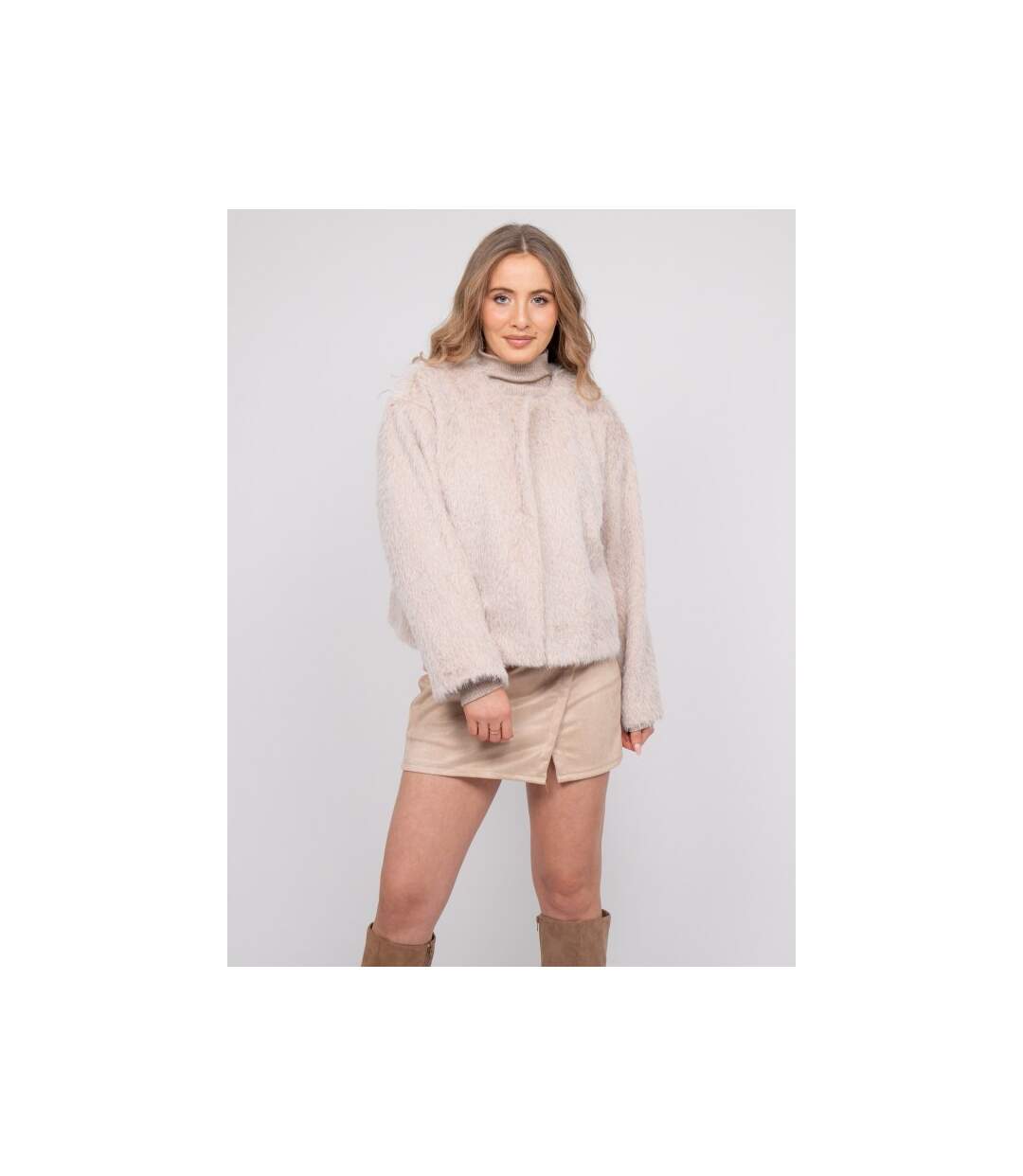 Veste courte maille poil long USONIA - Dona X Lisa-1