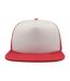 Unisex Snap 90s Flat Visor 5 Panel Trucker Cap White Red Atlantis-3