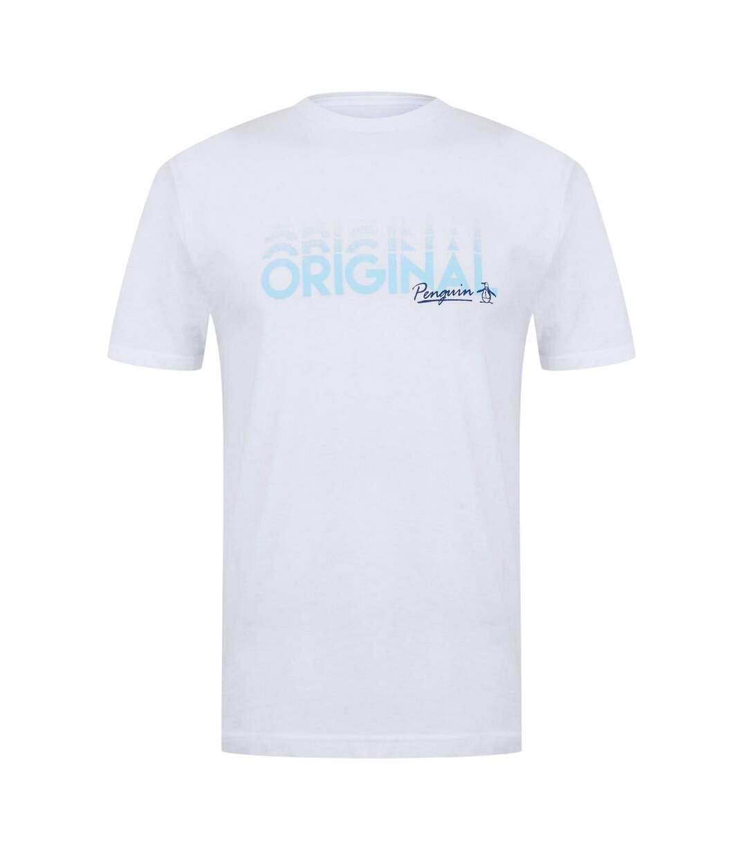 Mens Lettering Crew Neck Regular T-shirt White Original Penguin-1