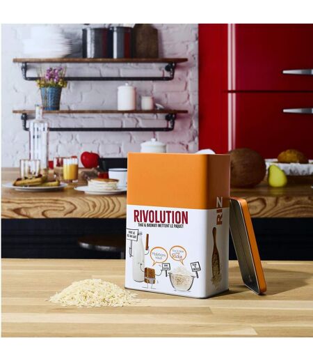 Boîte à Riz en Métal Ludique 18cm Orange