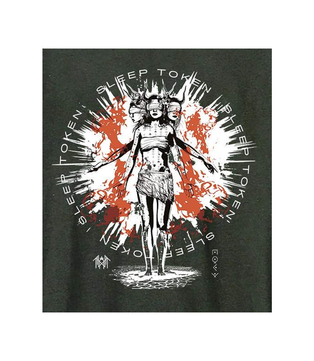 Unisex Adult Rain Sleep Token T-shirt Charcoal Amplified-2