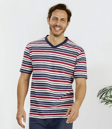 Le Pyjashort Col V Rayé