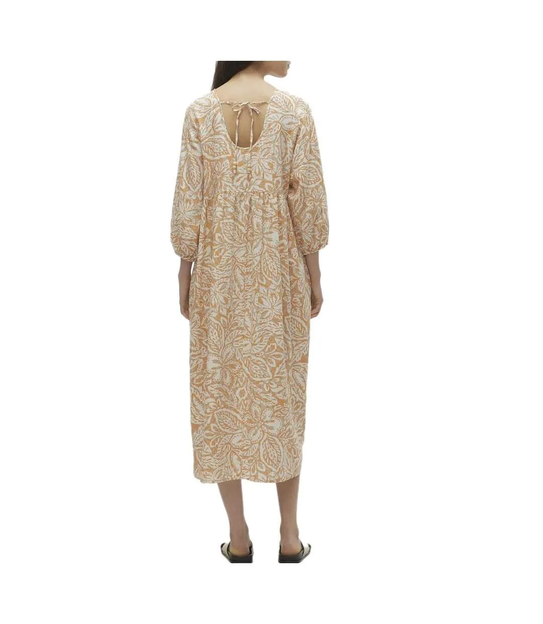 Robe orange/ecru femme vero moda nethe-2