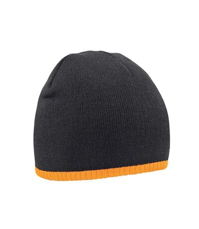 Bonnet noir / orange fluo Beechfield