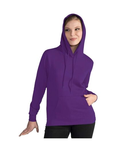Sweatshirt Uni À Capuche Femme Violet SG