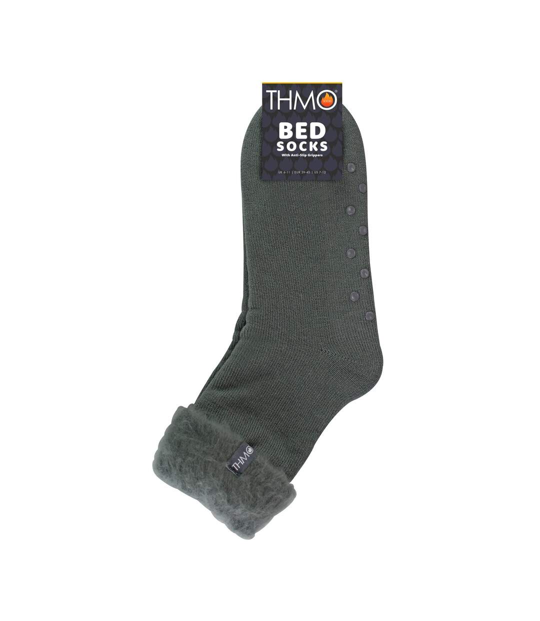THMO - Homme Chaussettes de Lit Polaire Antidérapantes Chaudes-2