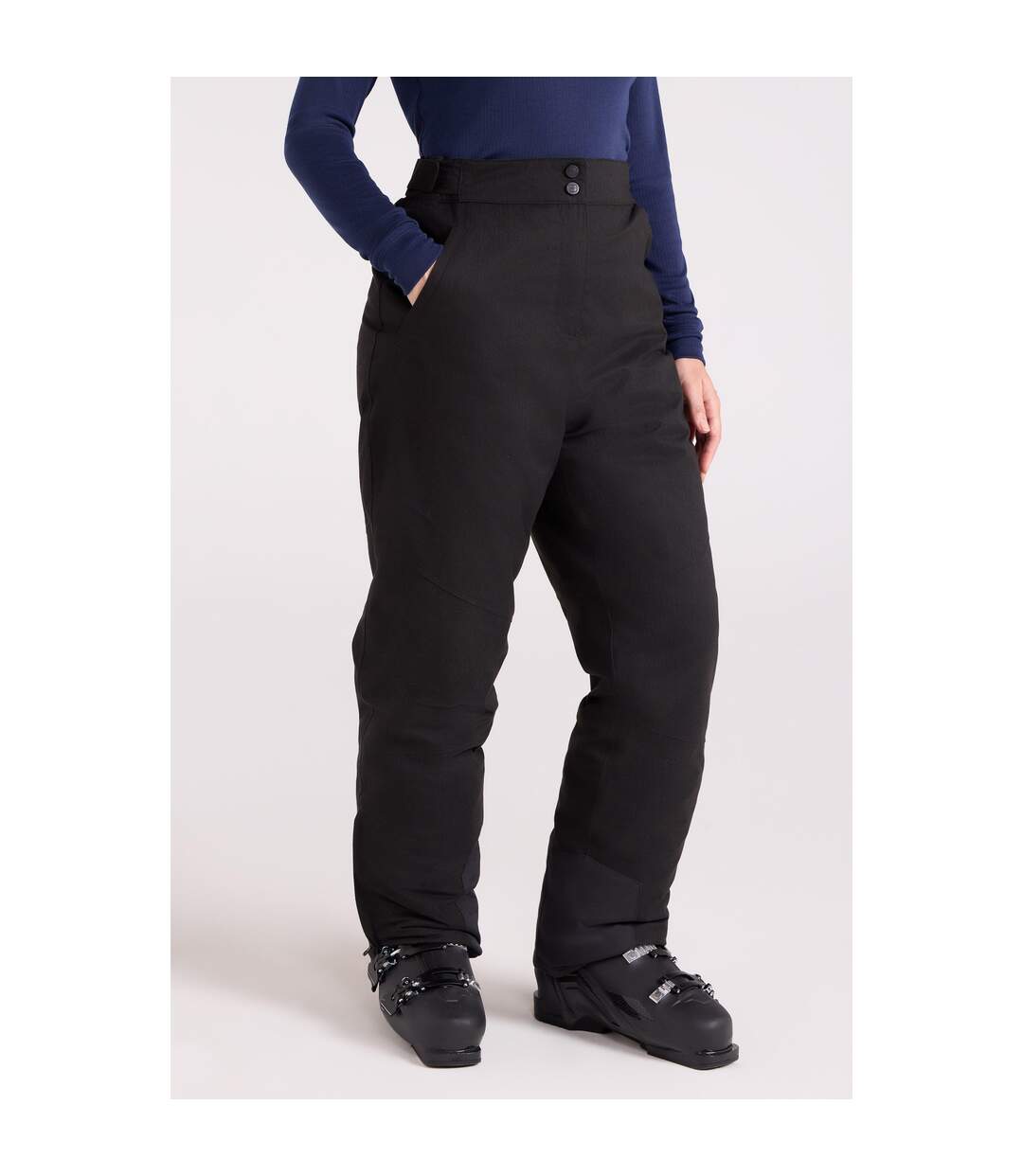 Womens/ladies Blizzard Ii Ski Trousers Jet Black Mountain Warehouse-1