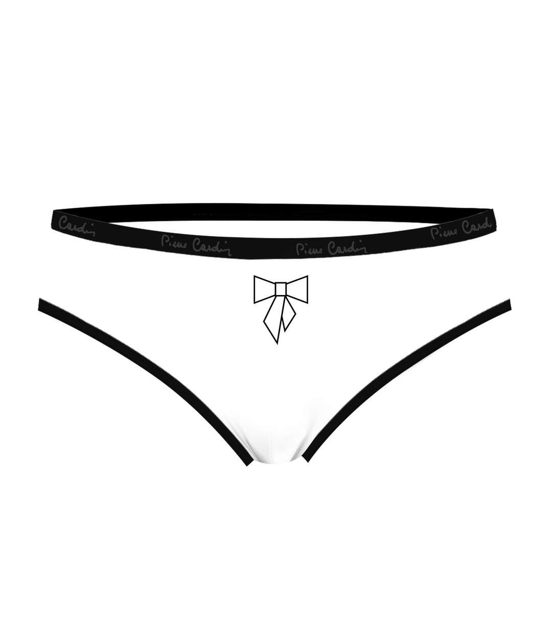Lot de 3 slips femme  en coton uni et imprimé ceinture fine 2cm Pck6 Pierre Cardin-4