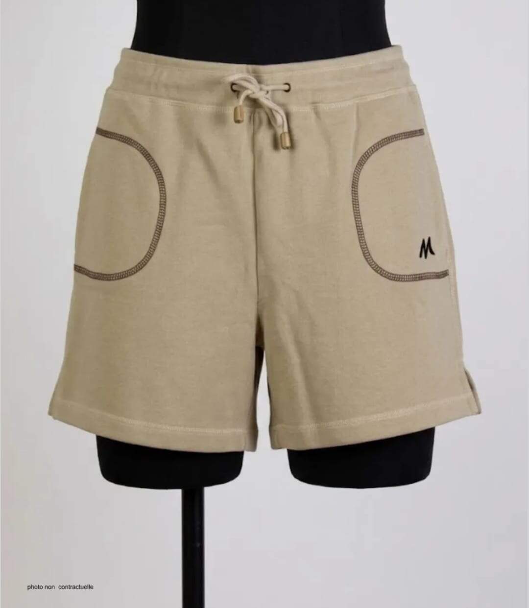 Short de sport en molleton femme sable MAYFLOWER SE9039S : la fraîcheur et la légèreté pour l'été-3