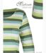 MAYFLOWER DIXIE2 - Tee-shirt manches 3/4 en coton rib : rayures blanc, aqua, kaki et vert-4