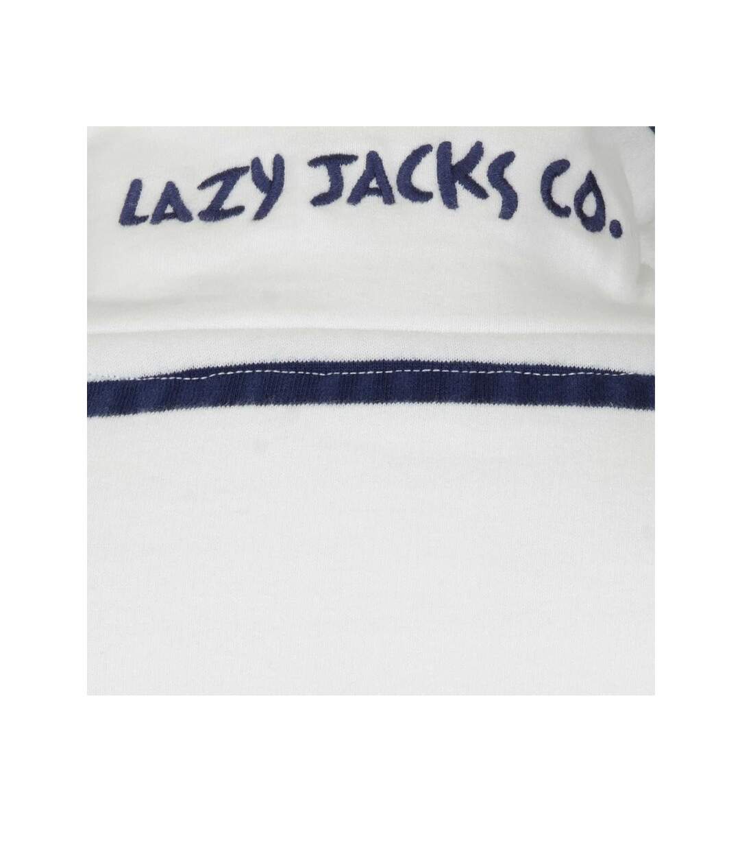 Womens/ladies Striped Quarter Zip Long-sleeved Sweatshirt White Lazy Jacks-4