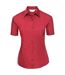 Russell Collection Womens/Ladies Poplin Easy-Care Short-Sleeved Formal Shirt (Classic Red)