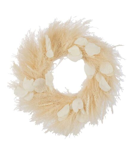 Couronne de Plantes Séchées Feuilles 50cm Naturel