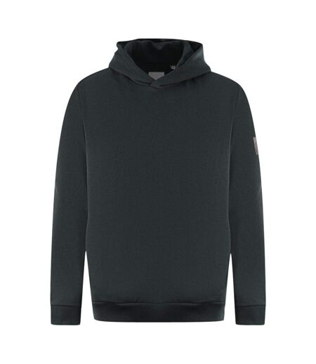 Womens/ladies Plain Pull Over Hoodie Black Lyle & Scott