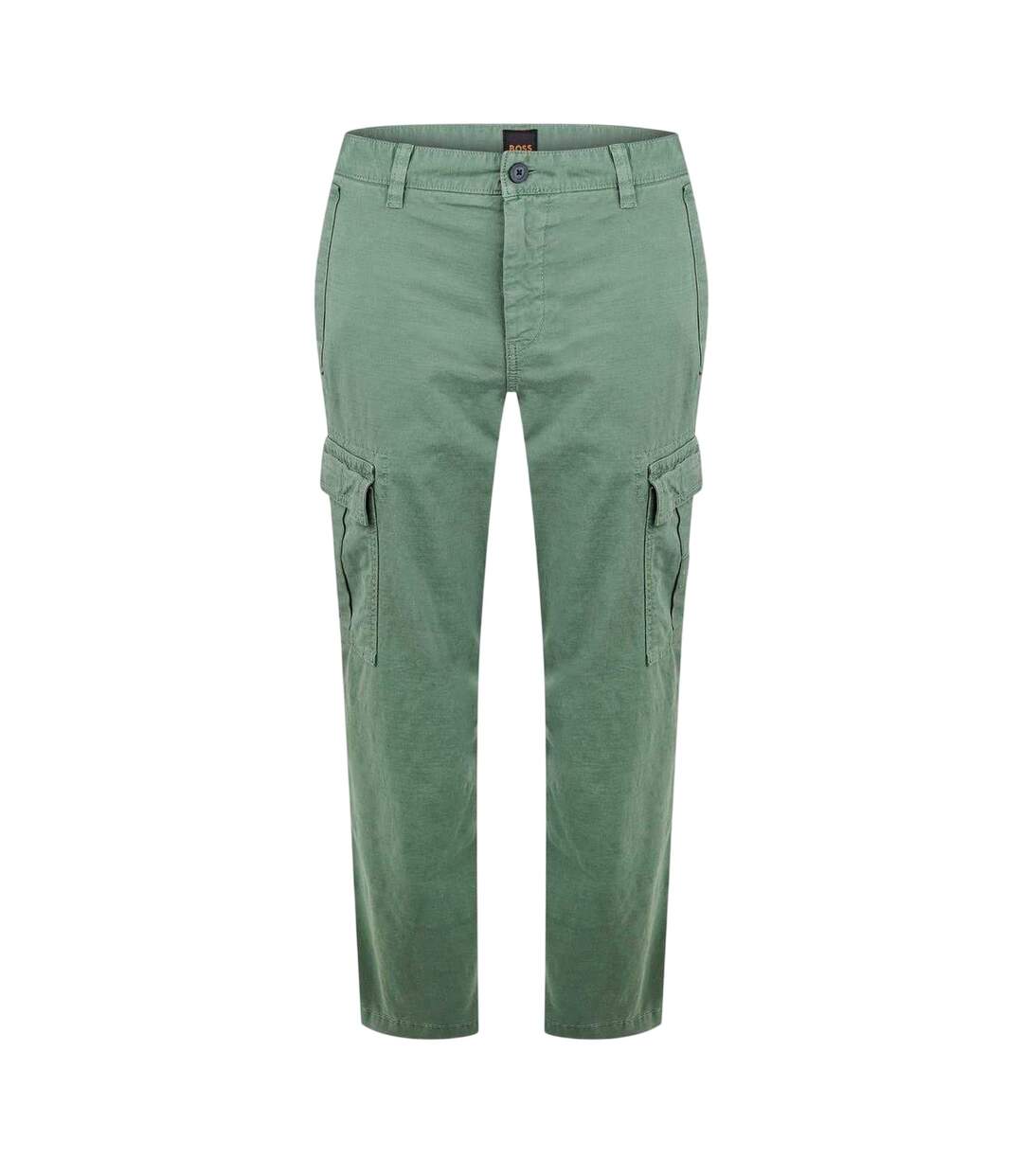 Mens Tailored Cargo Trousers Green Boss-3