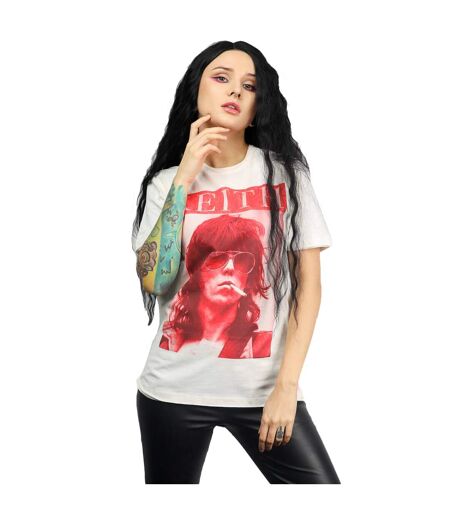 Unisex Adult Kool Keef The Rolling Stones T-shirt Vintage White Amplified