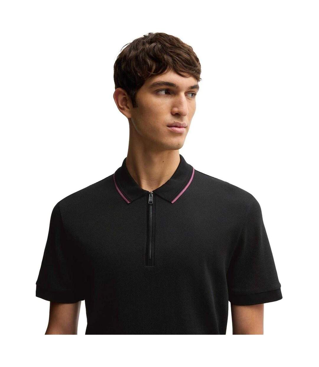 Mens Regular Polo Shirt Black Boss-4