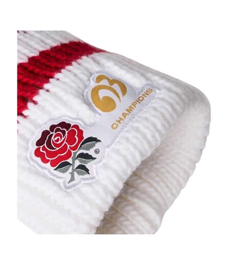 Unisex Adult Champion 2003 Striped Bobble Hat White Red England Rugby