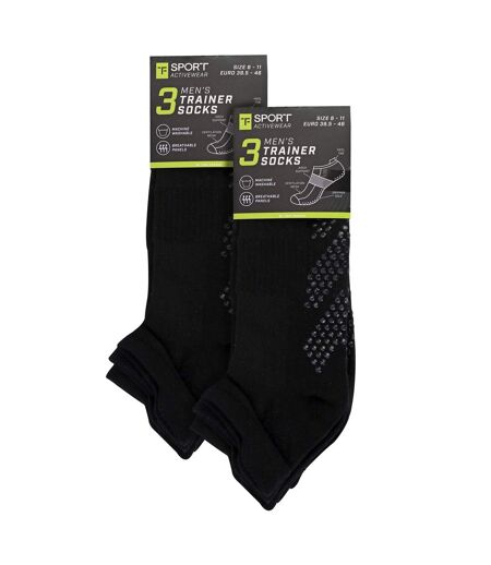 6 Pack Mens Yoga Pilates Non Slip Socks | Breathable Cushioned Gym Socks