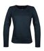 AXONE CHINA1N - Tee-shirt noir manches longues en coton flammé avec col 3 boutons et poche poitrine-5