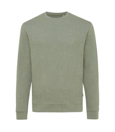 Unisex adult denali recycled cotton undyed sweatshirt heather green Iqoniq