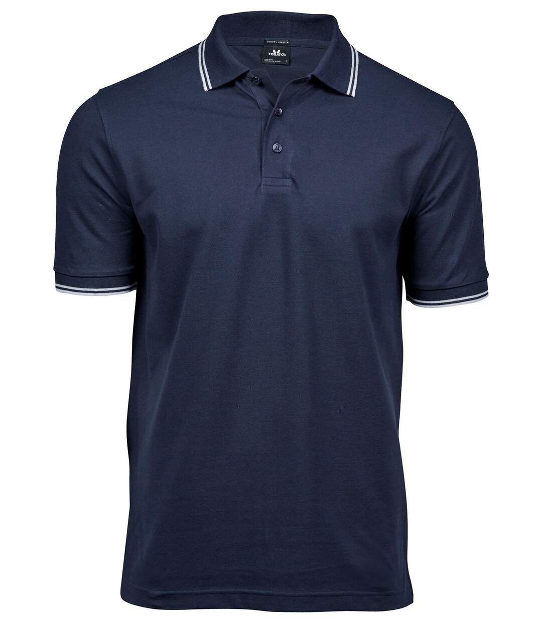 Polo homme Luxury Stripe Stretch - 1407 - bleu marine - manches courtes-1