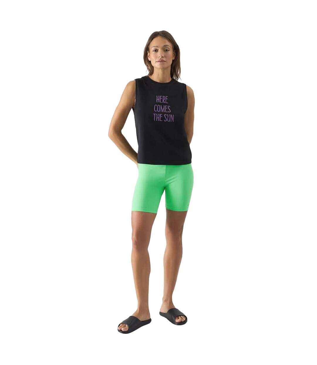 Short Motif/style Uni Femme Vert 4F-1