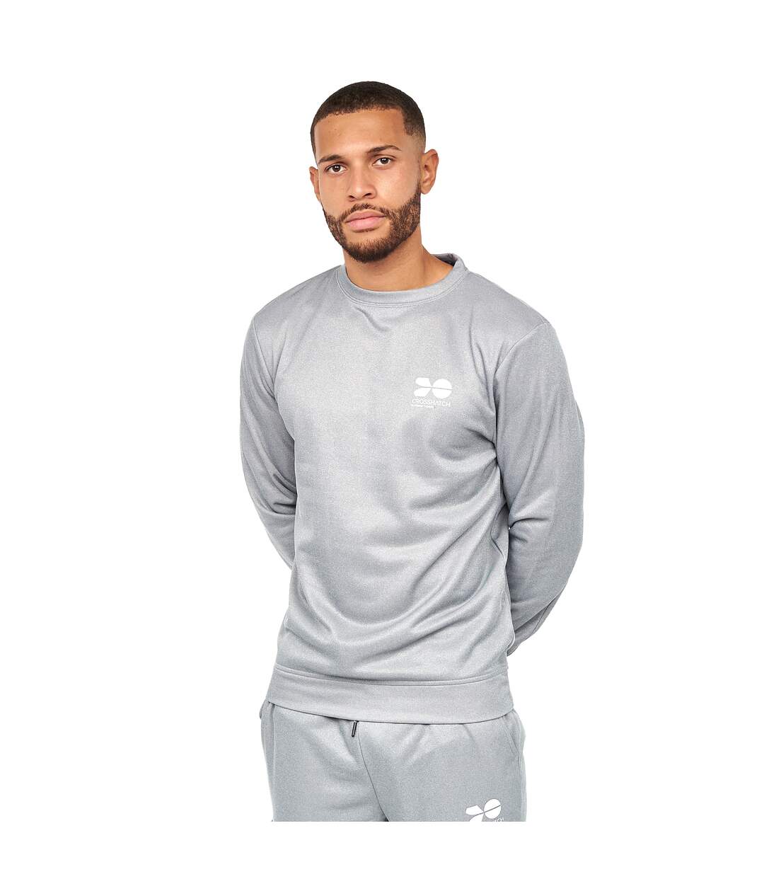 Haut de survêtement langtons homme charbon Crosshatch-3