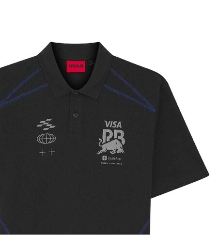 Mens Visa Cash App Racing Bulls F1 Polo Shirt Black Hugo