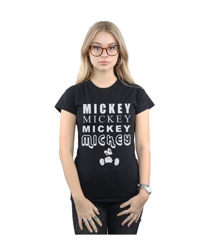Disney T-shirt en coton Mickey Mouse assis - Femme/Femme (Noir) - UTBI31198