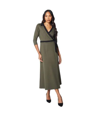 Robe portefeuille femme vert kaki Principles