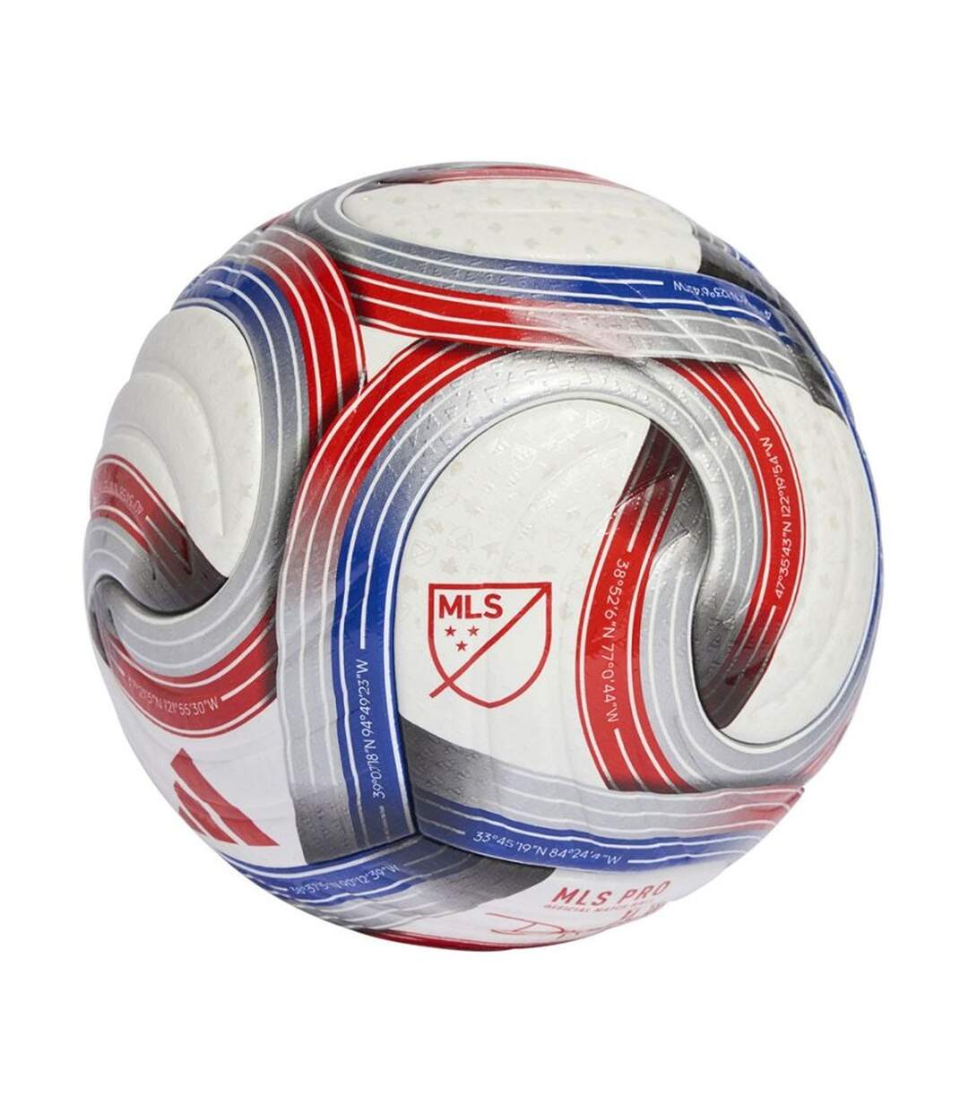 Ballon De Foot Pour Match Motif/style À Rayures Mls Pro Taille Unique Blanc Rouge Bleu Adidas-2