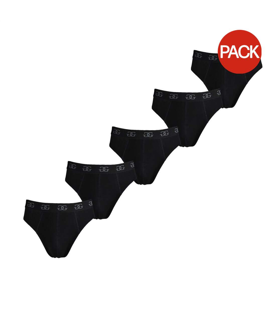 Pack Of 5  Mens Essential Briefs  Black Giorgio-1