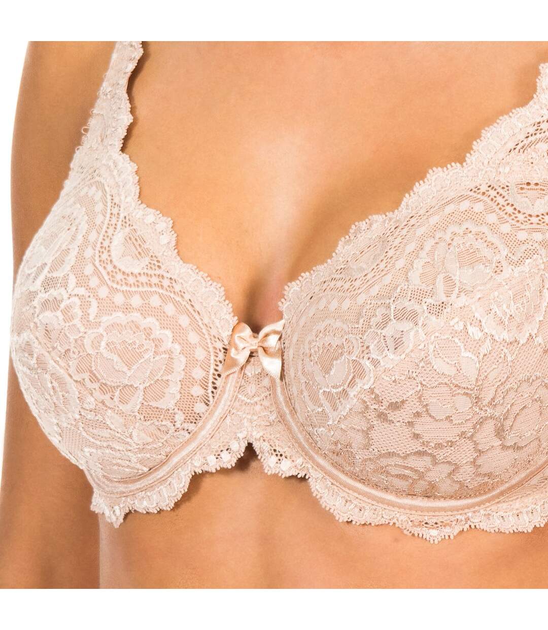 Women's non-padded lace underwire bra 05832 for natural bust support-2