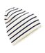 Bonnet Motif/style Rayé Original Blanc Doux Bleu Marine Français Beechfield-1