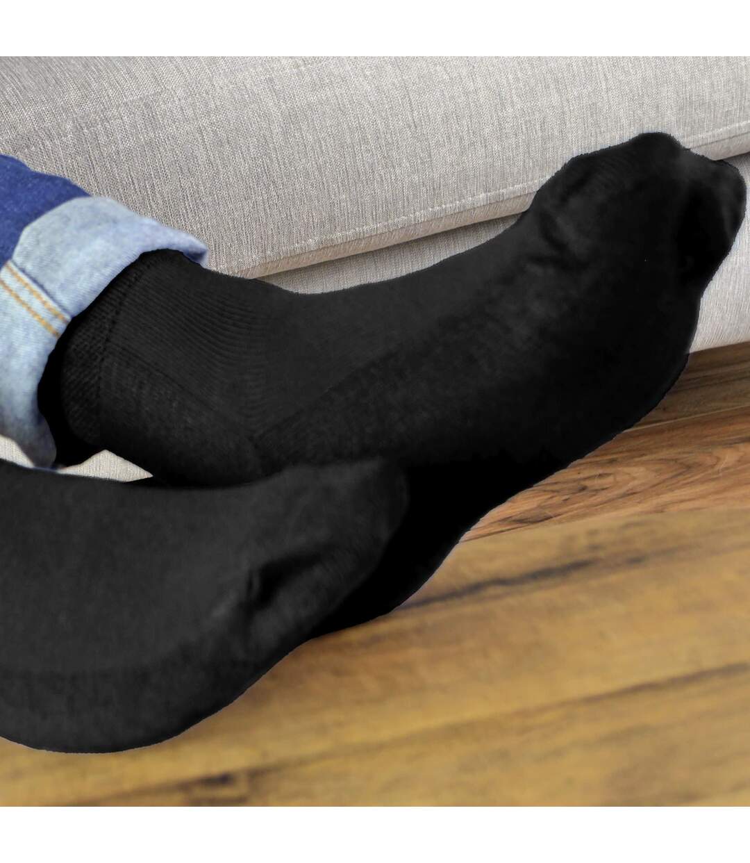 Dr.Socks - 4 Paires Chaussettes Diabetiques Bambou Extra Larges Sans Elastique-4