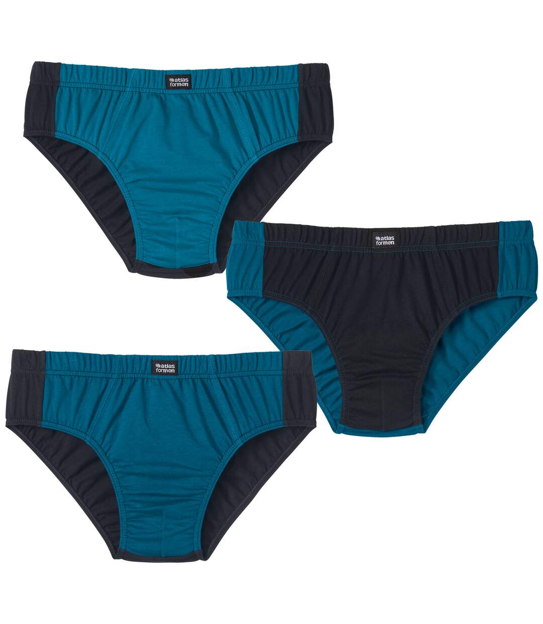 Pack of 3 Men's Cotton Briefs - Black Blue-1