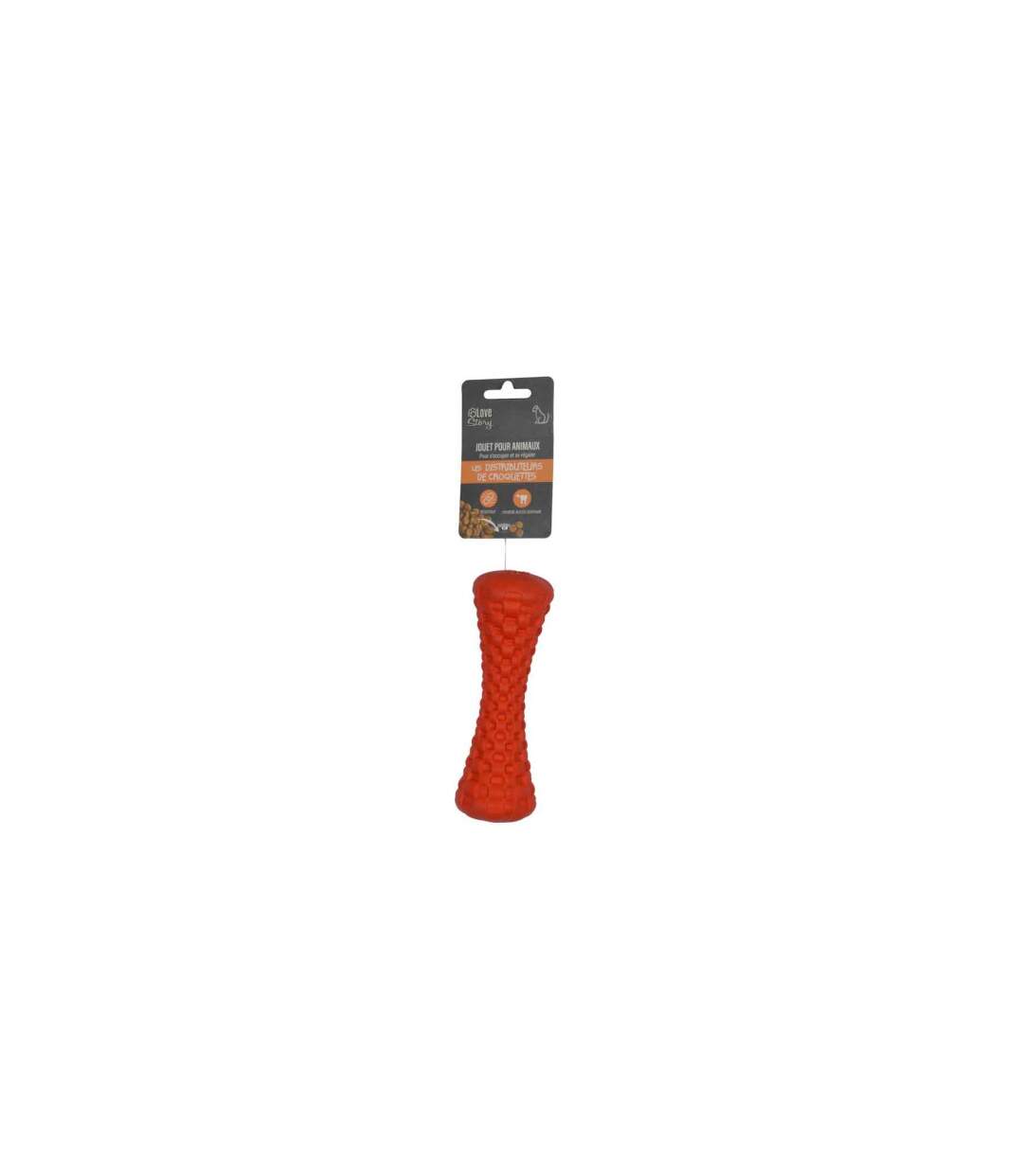 Jouet pour Chien Distributeur Os 15cm Rouge-4